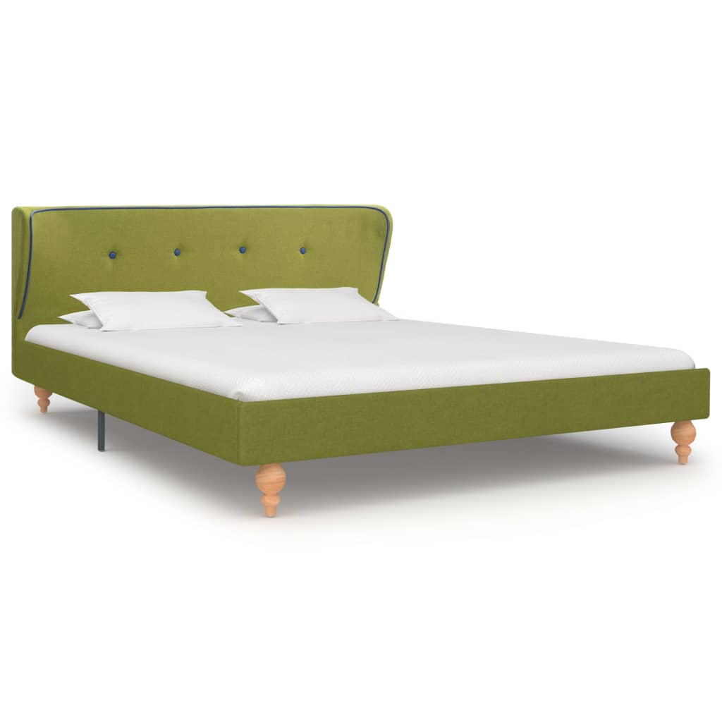 

vidaXL Bed met traagschuim matras stof groen 140x200 cm