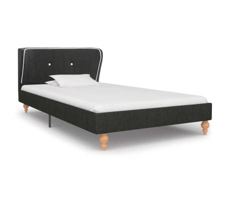 vidaXL Säng med madrass mörkgrå säckväv 90x200 cm