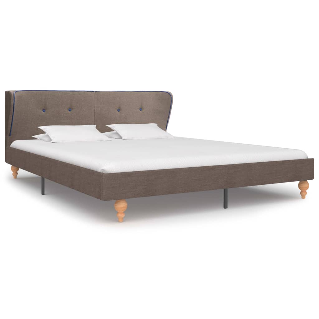 

vidaXL Bed met matras stof taupe 160x200 cm