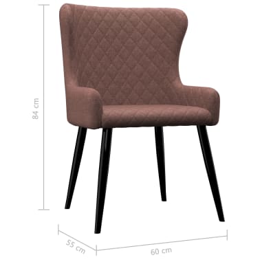 vidaXL Esszimmerstühle 2 Stk. Braun Stoff | vidaXL Esszimmerstühle 2 Stk. Braun Stoff |