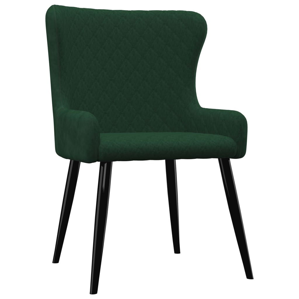 vidaXL Yemek Sandalyesi 2 Adet Yeşil Kadife