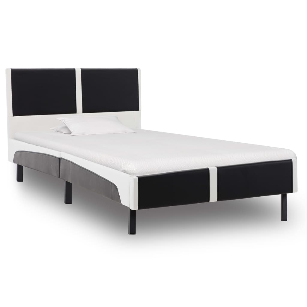 vidaXL seng med madras i memoryskum kunstlæder 90 x 200 cm