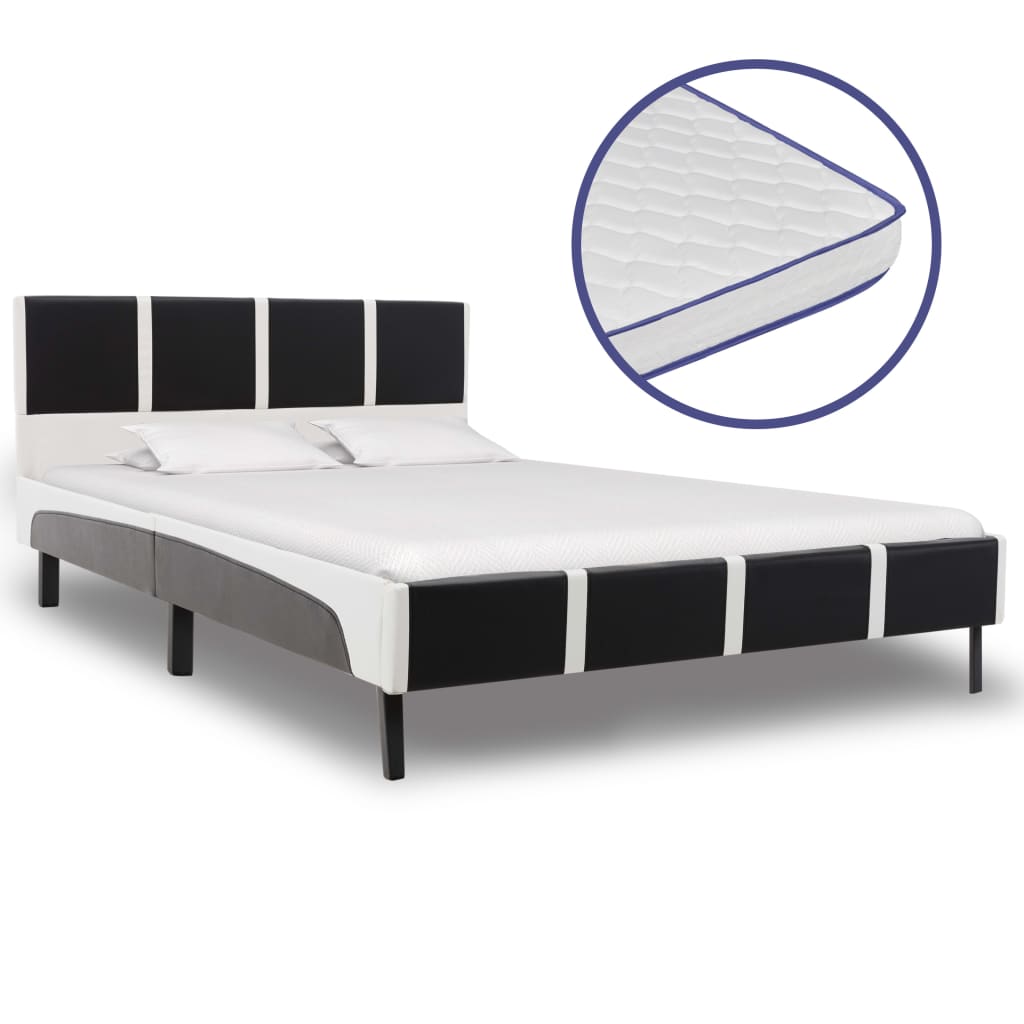 vidaXL Bed met traagschuim matras kunstleer 140×200 cm