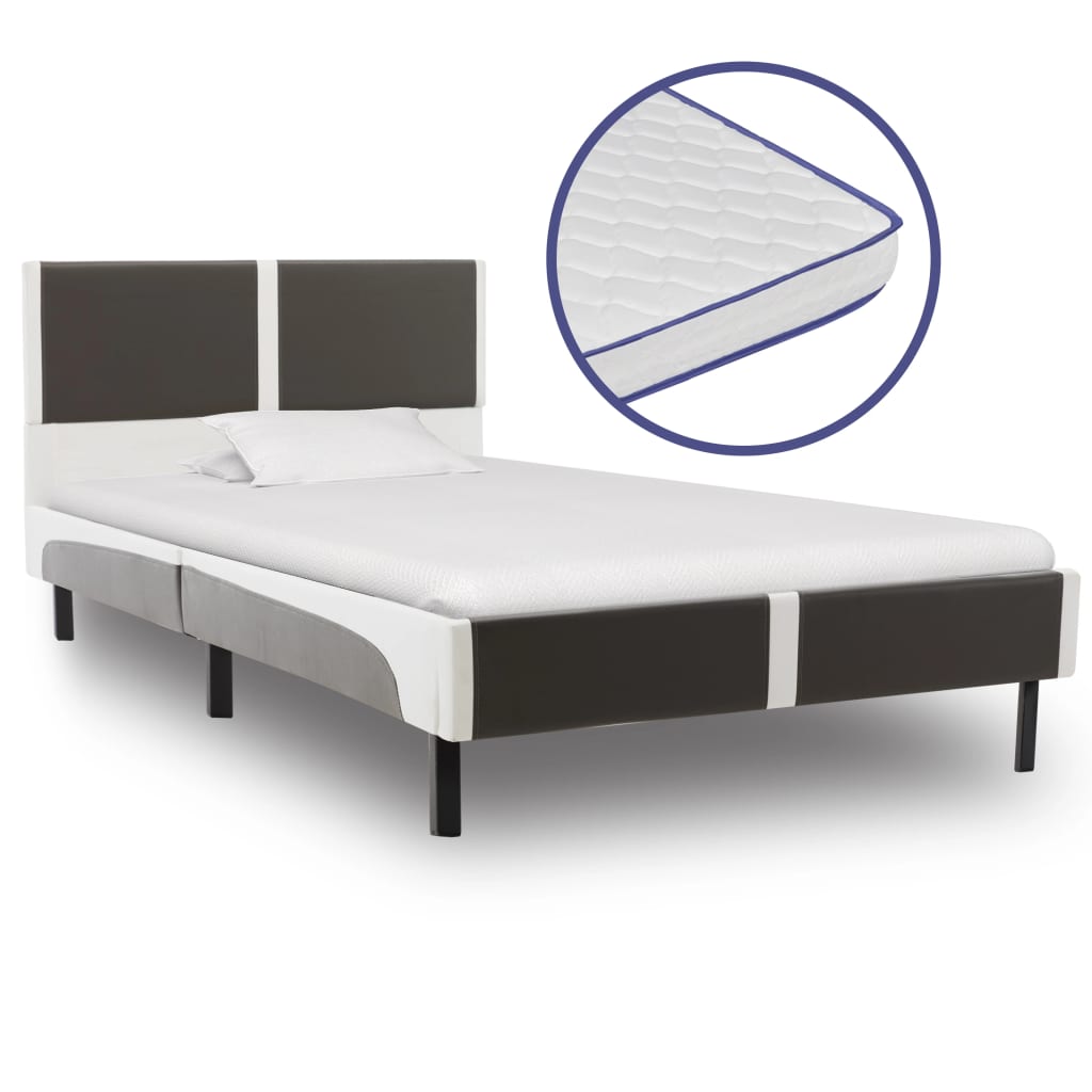 Lit et matelas mousse à mémoire de forme Similicuir 90x200 cm