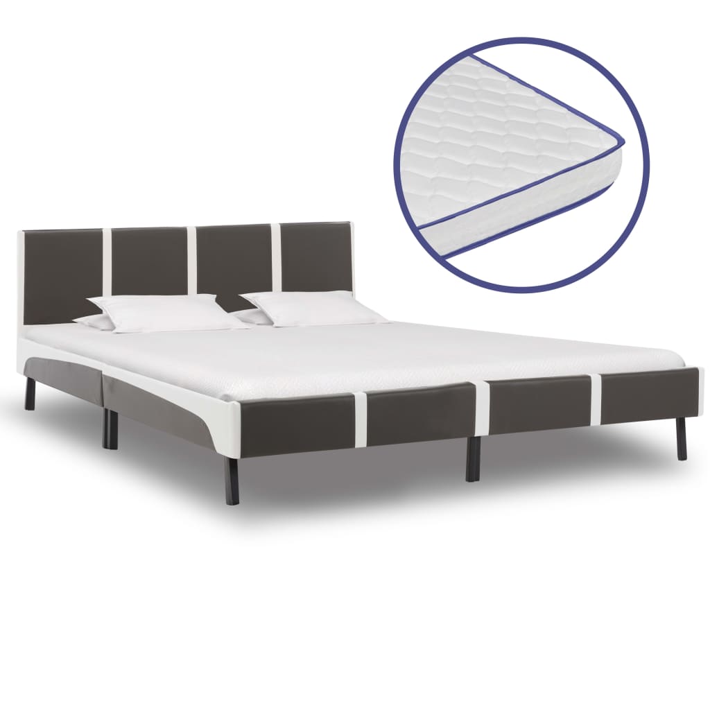 vidaXL Bed met traagschuim matras kunstleer 180×200 cm