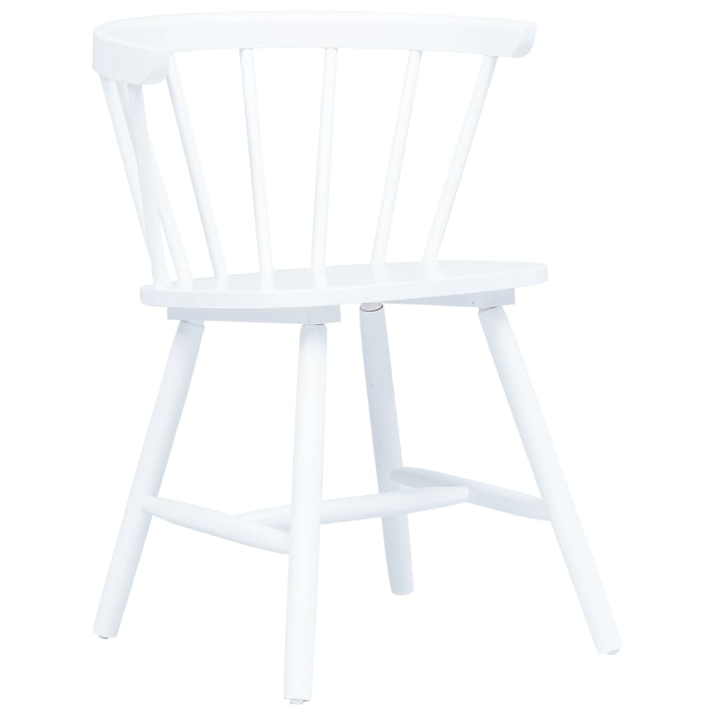 

vidaXL Eetkamerstoelen 6 st massief rubberwood wit