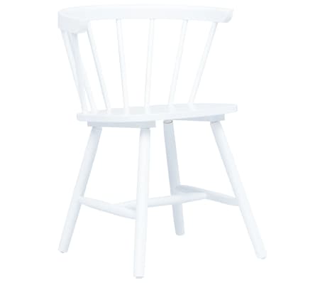 vidaXL Cadeiras de jantar 6 pcs madeira de seringueira maciça branco