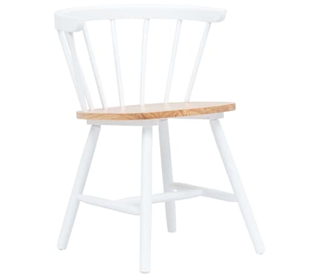 vidaXL Blagovaonske stolice bijele i boja drva 6 kom drvo kaučukovca