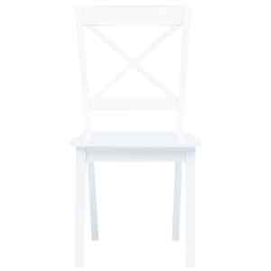 Jedilni stoli 6 kosov beli trdni kavčukovec - slika 4