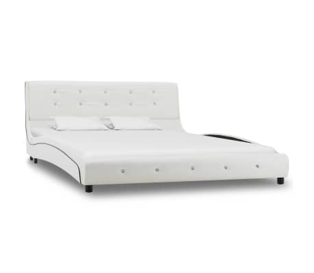 vidaXL seng med madras i memoryskum 140 x 200 cm kunstlæder hvid