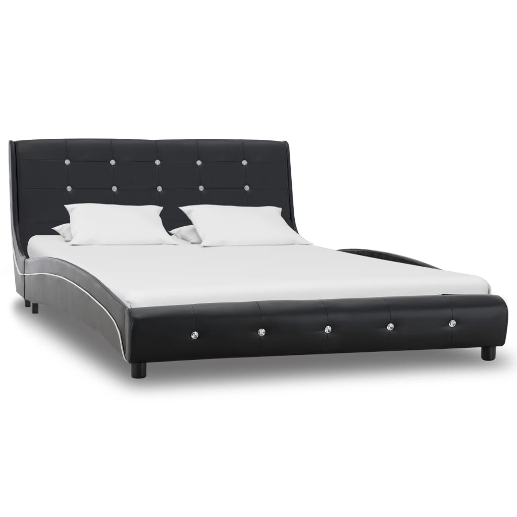 vidaXL seng med madras i memoryskum 120 x 200 cm kunstlæder sort
