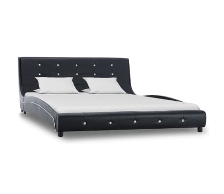 vidaXL seng med madras i memoryskum 140 x 200 cm kunstlæder sort