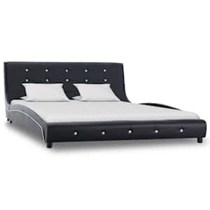 vidaXL Letto con Materasso Memory Foam Nero in Similpelle 140x200 cm