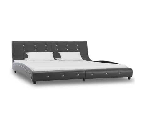 vidaXL Lit avec matelas à mémoire de forme Gris Similicuir 180x200 cm