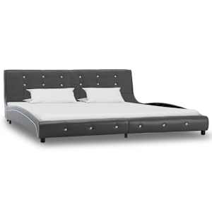 vidaXL Lova su čiužiniu Memory, pilkos sp., 180x200cm, dirbtinė oda