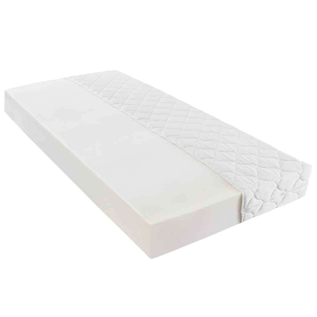 fehér műbőr ágy matraccal 90 x 200 cm