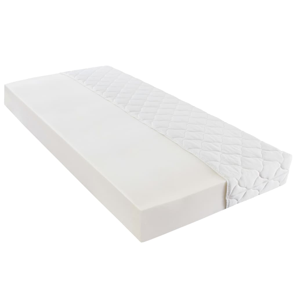 fehér műbőr ágy matraccal 120 x 200 cm