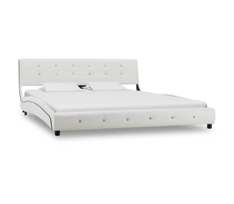 vidaXL R&uacute;m me&eth; D&yacute;nu Hv&iacute;tt Gervile&eth;ur 160x200 cm