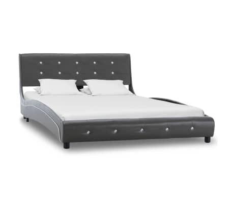 vidaXL Lit avec matelas Gris Similicuir 120 x 200 cm