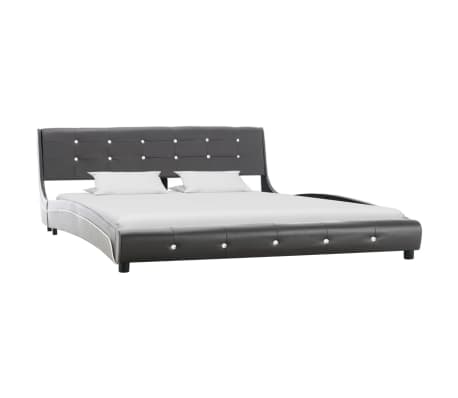 vidaXL Bed met matras kunstleer grijs 160x200 cm