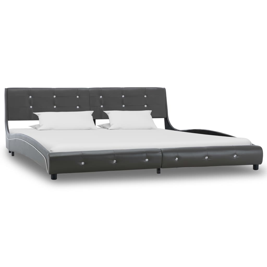 vidaXL Letto con Materasso Grigio in Similpelle 180x200 cm