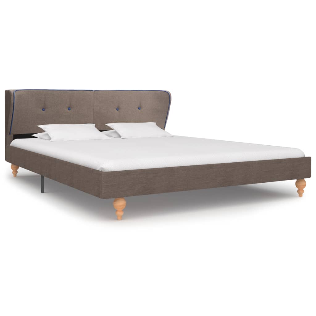 

vidaXL Bed met traagschuim matras stof taupe 180x200 cm