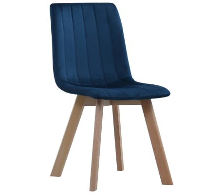 vidaXL Chaises à manger lot de 4 bleu velours