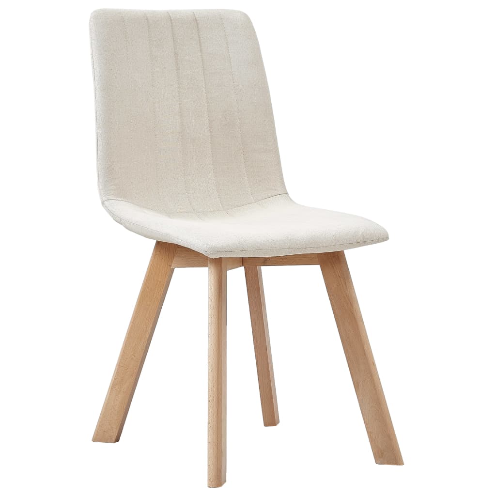 vidaXL Chaises à manger lot de 4 crème tissu