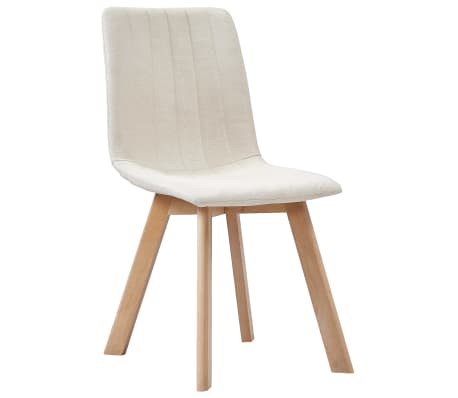 vidaXL Valgomojo kėdės, 4vnt., kreminės spalvos, audinys