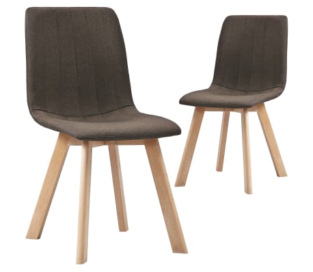 vidaXL Chaises de salle à manger 2 pcs Marron Tissu vidaXL Chaises de salle à manger 2 pcs Marron Tissu