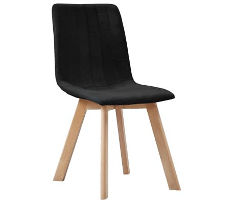 vidaXL Chaises de salle à manger 4 pcs Noir Tissu