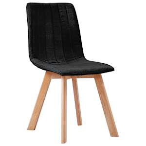 vidaXL Valgomojo kėdės, 4vnt., juodos spalvos, audinys