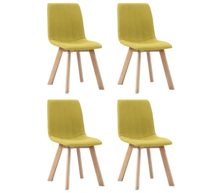 vidaXL Eetkamerstoelen 4 st stof geel vidaXL Eetkamerstoelen 4 st stof geel