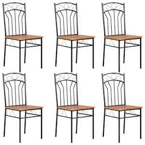 Jedilni stoli 6 kosov rjavi mediapan