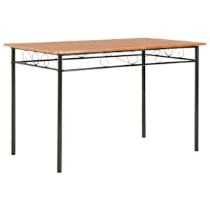 7dílný jídelní set MDF a ocel hnědý - obrázek 2