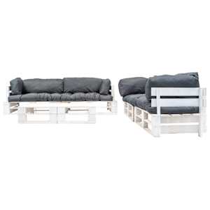 vidaXL 6d&iacute;ln&aacute; zahradn&iacute; sedac&iacute; souprava z palet &scaron;ed&eacute; podu&scaron;ky dřevo