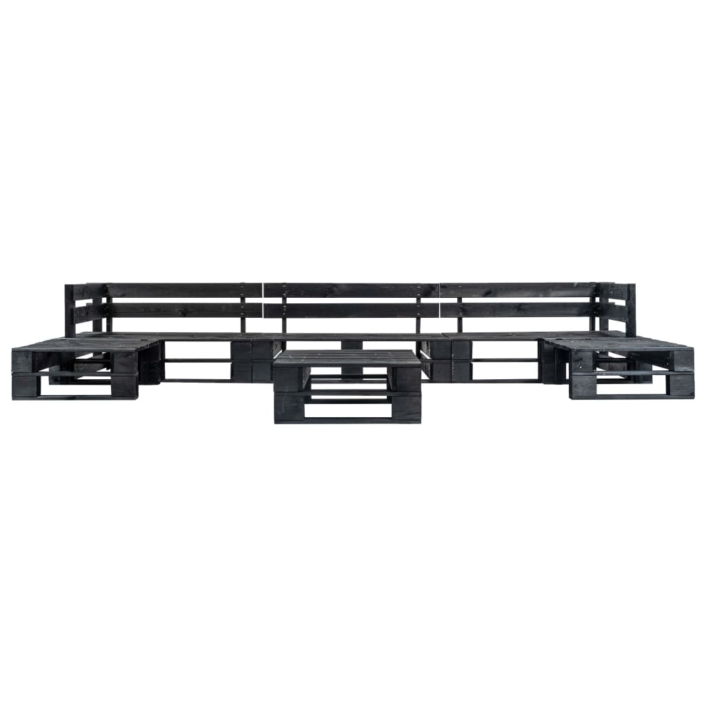 Thumbnail - vidaXL 6-tlg. Garten-Paletten-Sofagarnitur Schwarz Holz