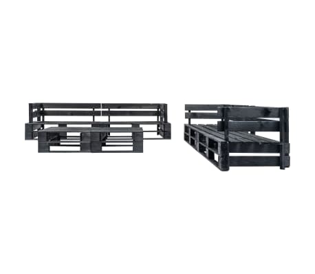 vidaXL Canap&eacute;s de jardin palette 6 pcs noir bois