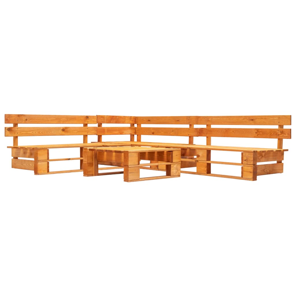 vidaXL 4-tlg. Garten-Lounge-Set aus Paletten Holz Honigbraun