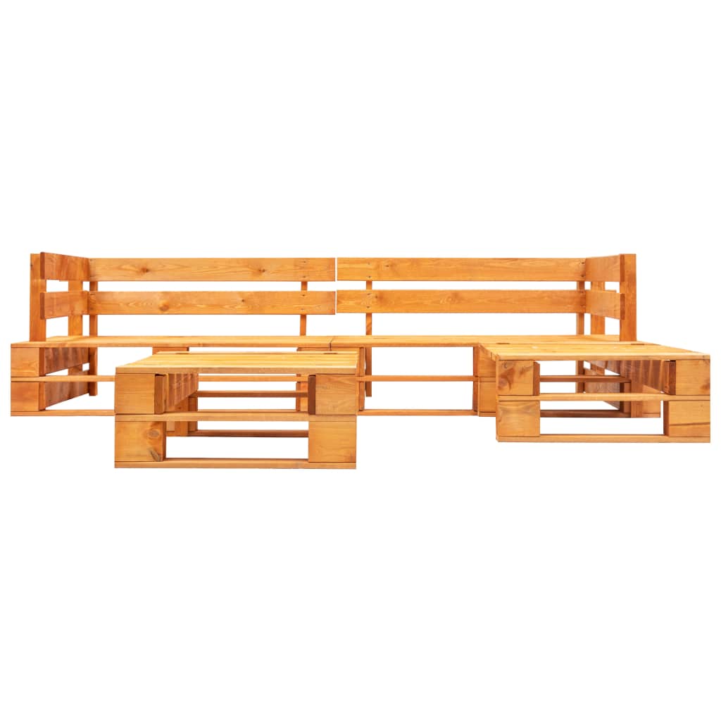 vidaXL Set mobilier de grădină paleți, 4 piese, maro miere, lemn