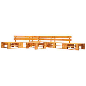6dílná zahradní sedací souprava z palet dřevo medově hnědá - obrázek 1