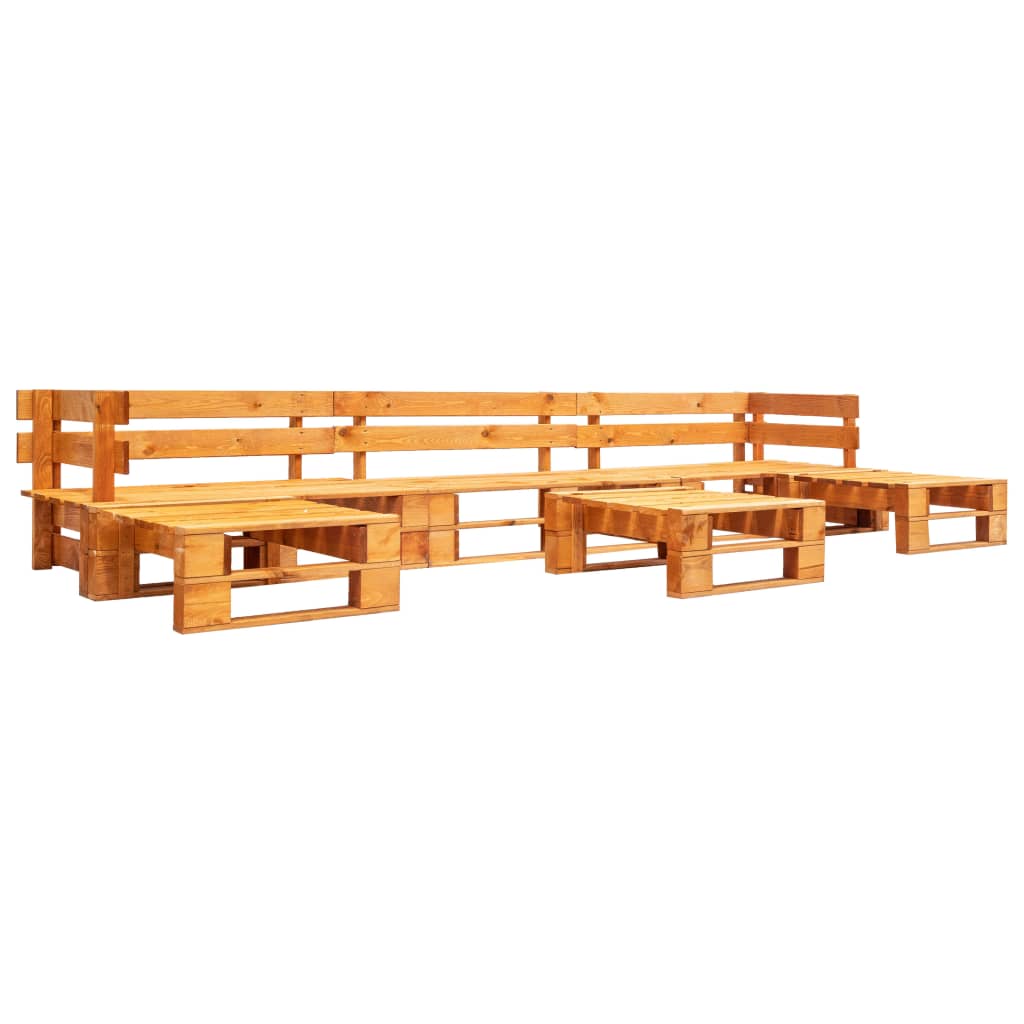 vidaXL 6-tlg. Garten-Lounge-Set aus Paletten Holz Honigbraun