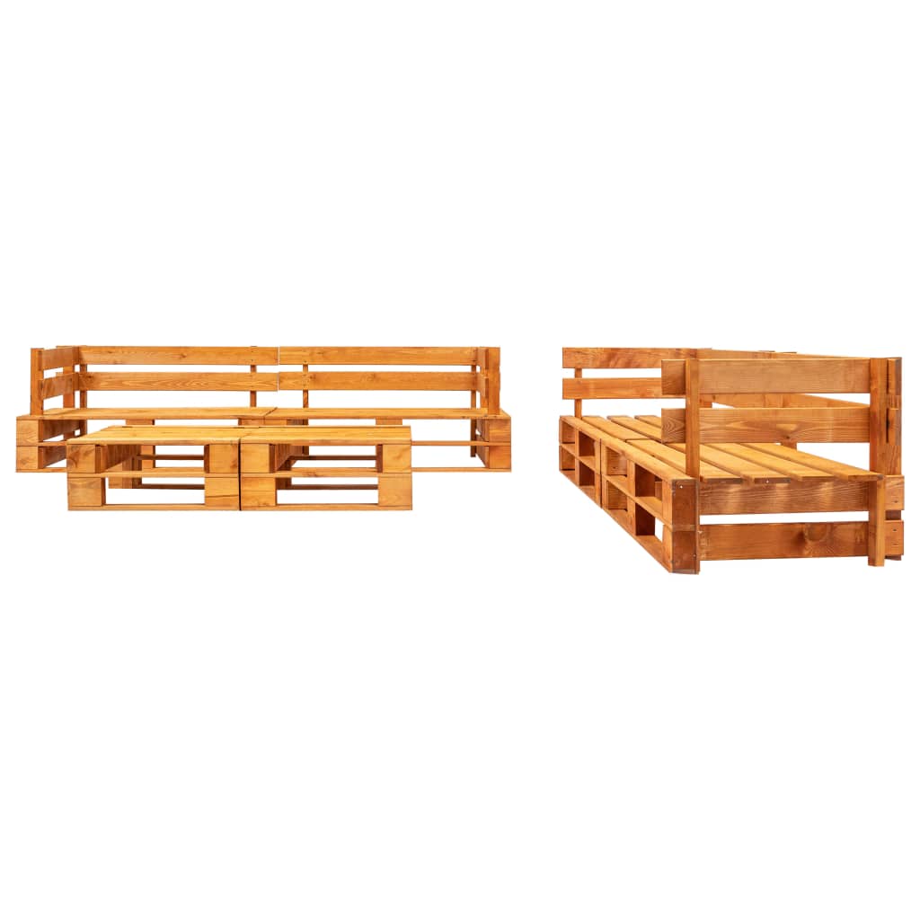 vidaXL 6-delige Loungeset pallet hout honingbruin