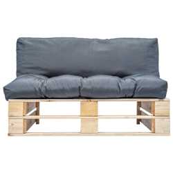 vidaXL Outdoor-Sofa Paletten mit Kissen in Grau Kiefernholz
