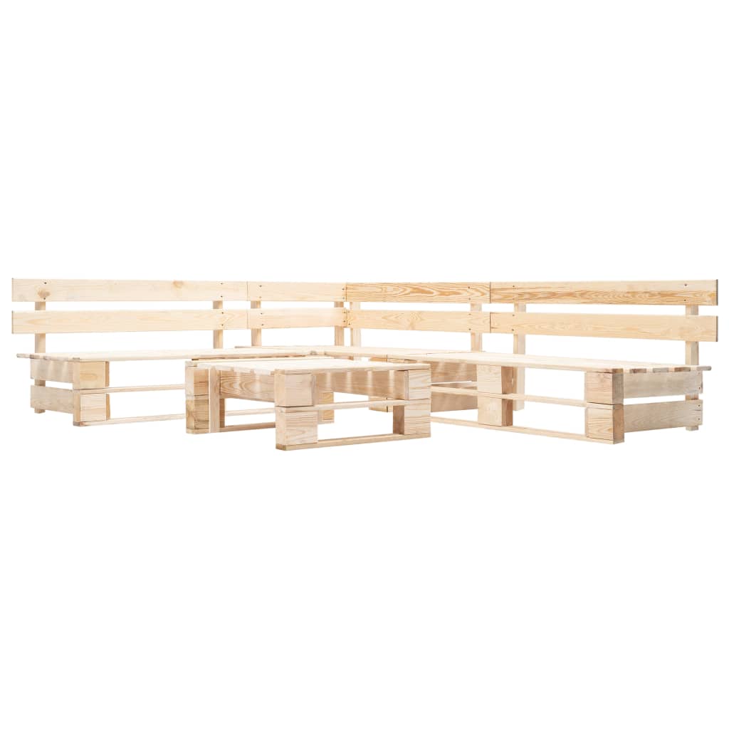 vidaXL 4-tlg. Paletten-Lounge-Set Holz Natur