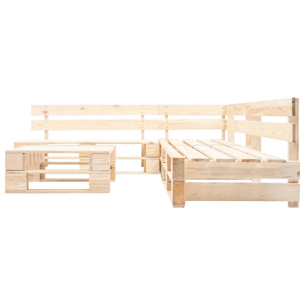 

vidaXL 4-delige Loungeset pallet hout naturel