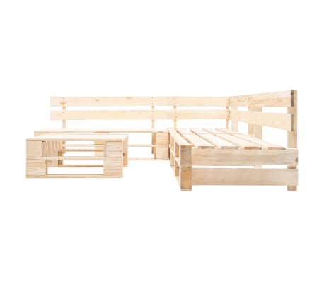 vidaXL 4-tlg. Paletten-Lounge-Set Holz Natur
