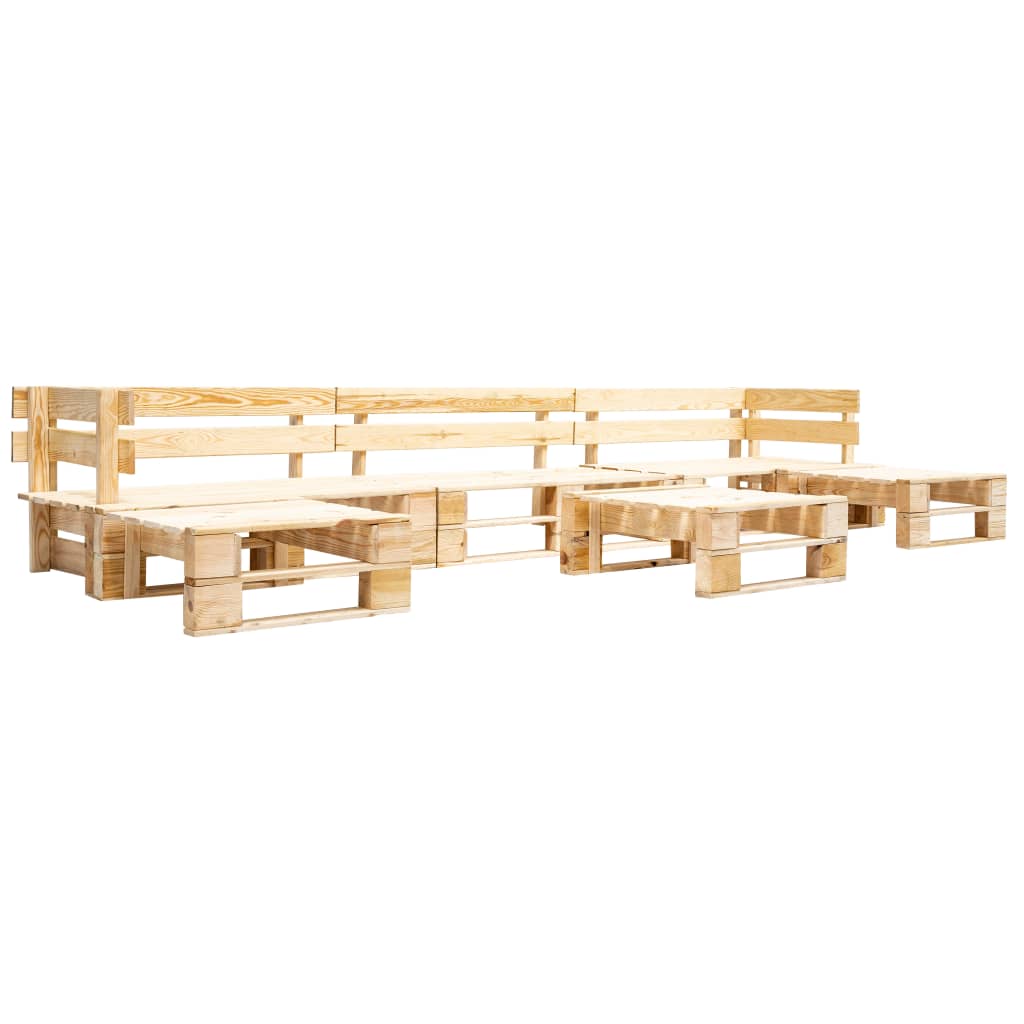 vidaXL Set mobilier de grădină paleți, natural, 6 piese, lemn de la vidaxl imagine noua