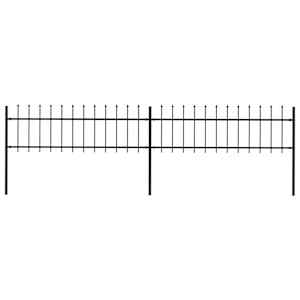 Vrtna ograja s suličastim vrhom jeklo 359x60 cm črna