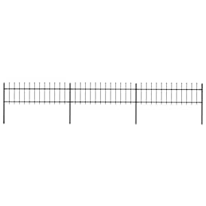 Zahradní plot s kopím nahoře ocelový 537 x 60 cm černý - obrázek 1